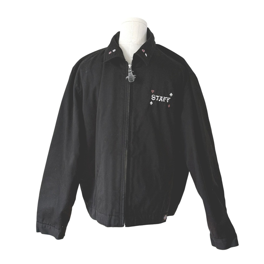 Dickies Lucky 7 Tattoo Staff Jacket Mens 2XL Black Embroidered Casino